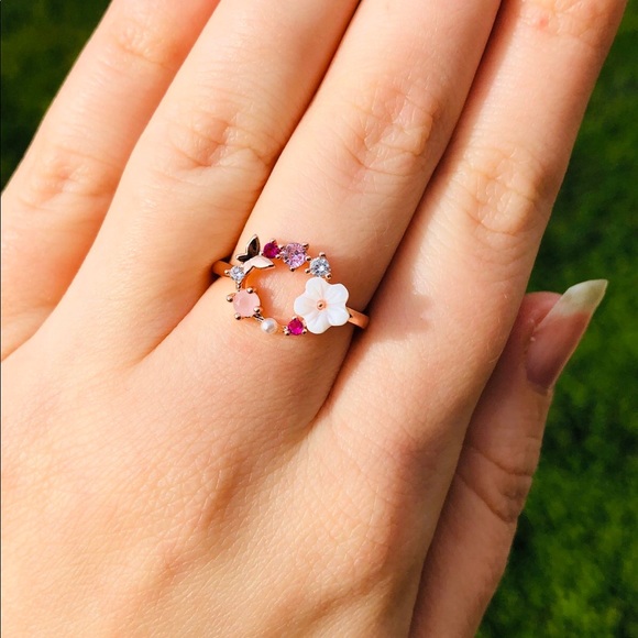 🌸💓Sterling silver beautiful flower ring - Picture 2 of 5